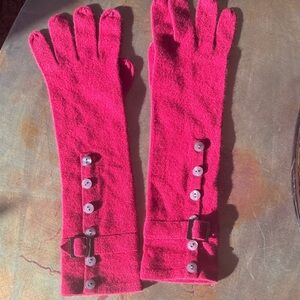 Elegant Cashmere Red Women's Gloves